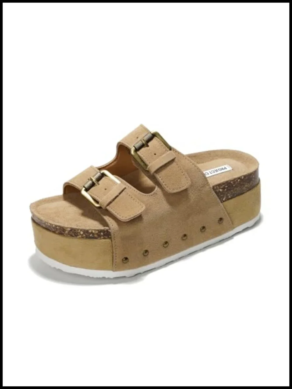 Genuine Leather Platform Sandals - Memory Foam Insole - Non-Slip Wedge